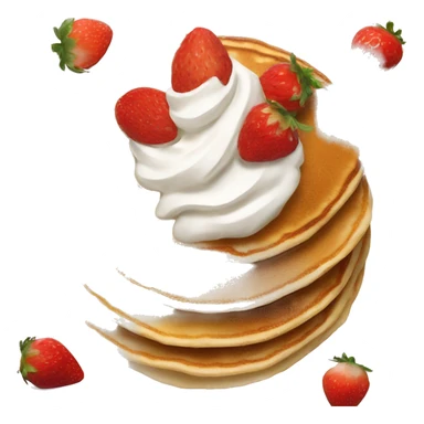 pancakes with strawberries and whipped cream  sticker