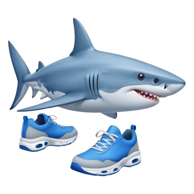 Tiburón con zapatillas azules  sticker