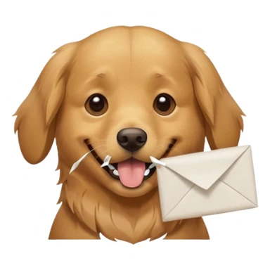 dog with chewed paper in mouth sticker