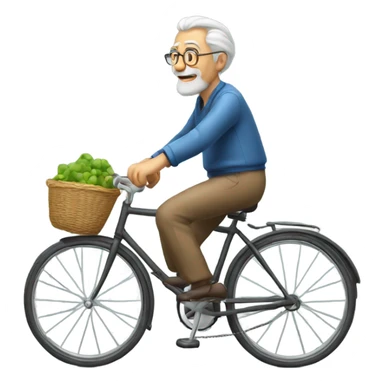 Old man riding a bicycle  sticker