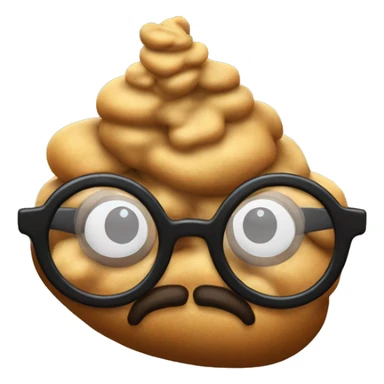 Pile of poop with horn-rim glasses  sticker