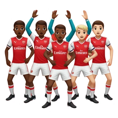 Arsenal fans dancing in Abuja sticker