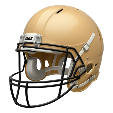 College football player helmet in light tan color  sticker