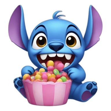 stitch eating candy sticker
