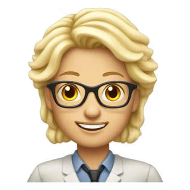 Teacher woman, masculine happy blond  sticker