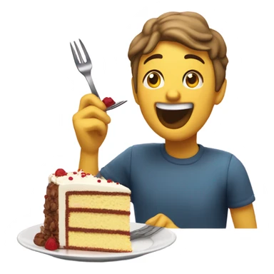 eating yum cake  sticker