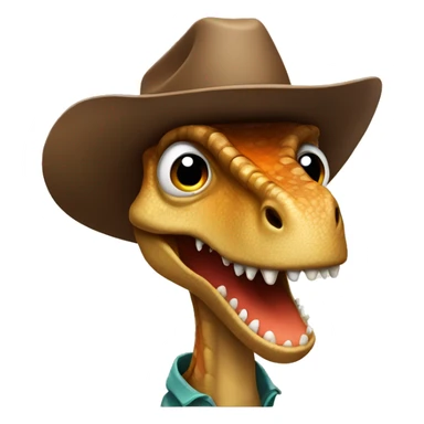 Dinosaur with cowboy hat sticker