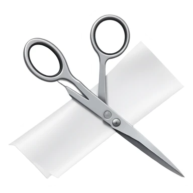 side view of scissors cutting paper sticker