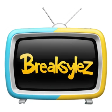 un gif texte qui défile  "BREAKSTYLEZ TV"  change de couleur sur fond noir sticker