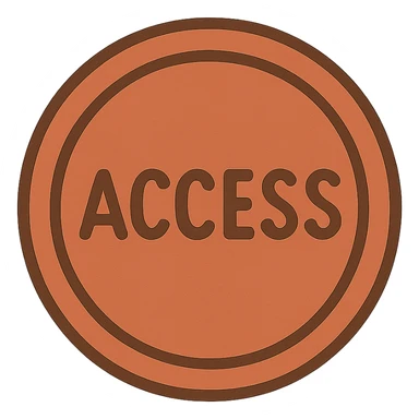 Remove the white background and make it transparent, keep the red circular stamp print with the word 'Access' unchanged, preserving the red color and stamp details. sticker