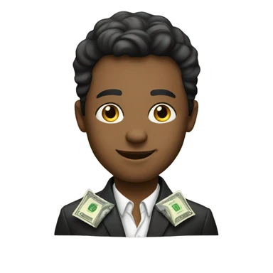 young and rich man with money sticker