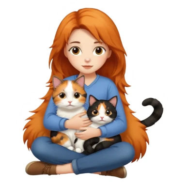 girl with a cat sticker