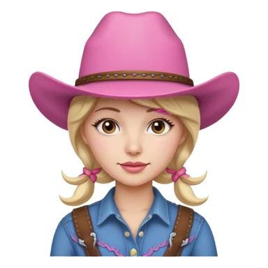 Cowgirl emoji with pink hat sticker
