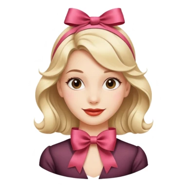 coquette girl, vintage vibes, ribbon in hair, gentle smile sticker