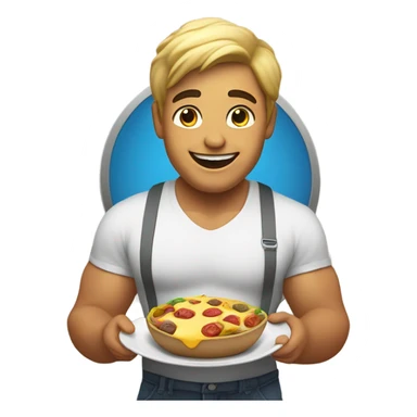 Fat person eating sticker