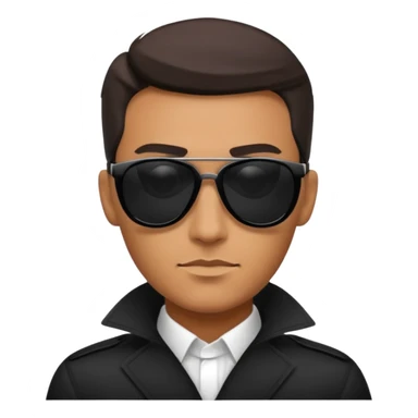 Siyah gözlüklü erkek emojisi  ajan sticker