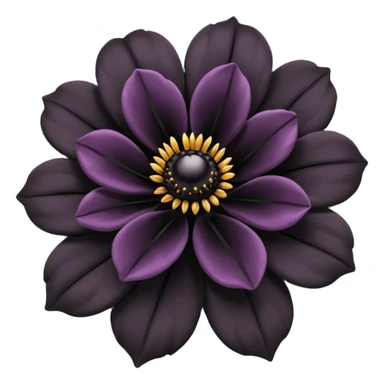 emoji of black flower sticker