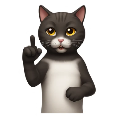 cat sticking up the middle finger  sticker