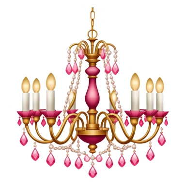  Reddish-pinkish and gold and white warm-colored romantic chandelier sticker