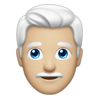 Man with white hair and blue eyes sticker