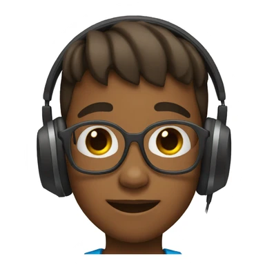 Little boy wearing headphones  sticker