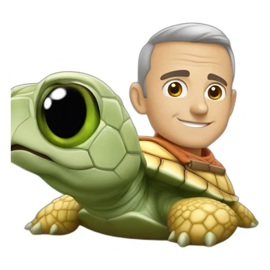Éric zemur sur une tortue avec des yeux qui lance des lazer sticker