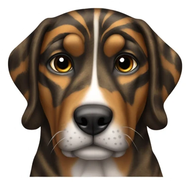 Mountain cur pit dark brindle tiger stripes sticker