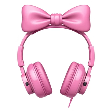  cute headphones with a pink bow  sticker