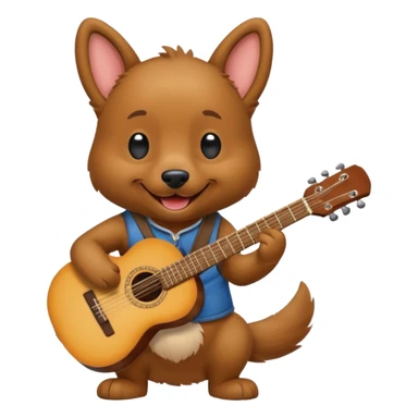Dog playing guitar sticker