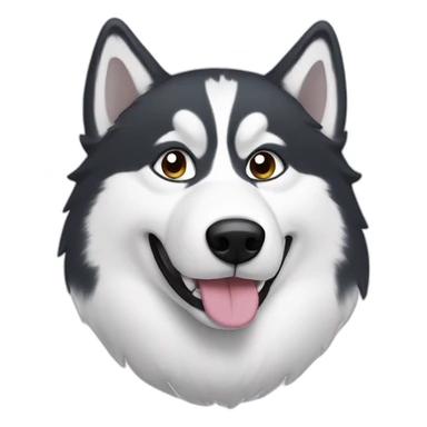 husky (all white) winks one eye sticker