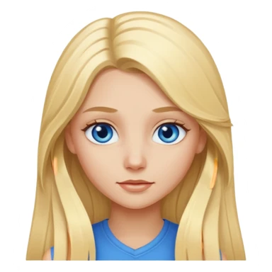 blonde girl long hair blue eyes sticker