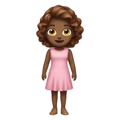 Girl pink dress brown hair  sticker