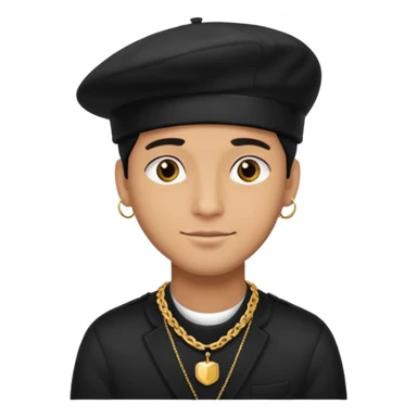 man with beret and necklace sticker