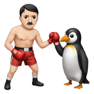 hitler fighting penguin sticker