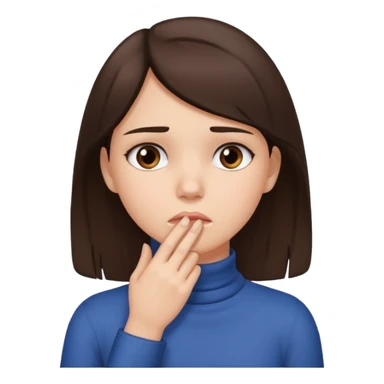 Brunette girl with hand on throat sticker