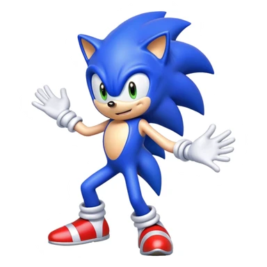 Blue cartoon Sonic character dancing energetically sticker
