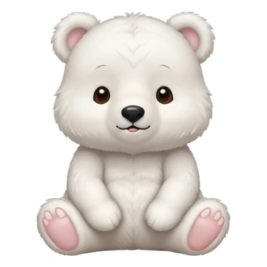 a cute sitting white bear sticker