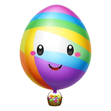 easter rainbow bouncy baloon poopmoji  sticker