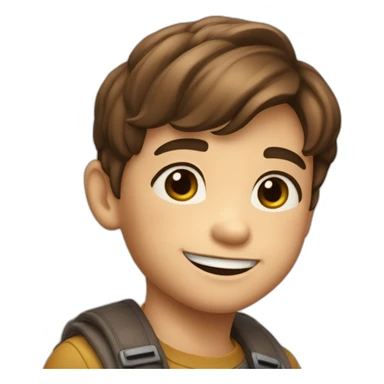 A 6 years old boy with brown hair and wide smile and chin dimples sticker