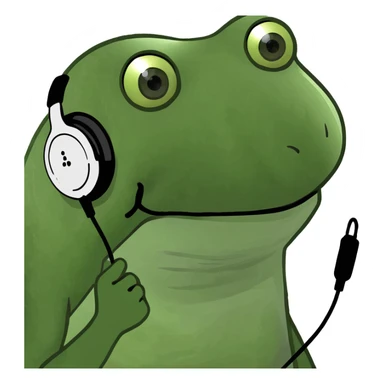 earphones green bufo frog meme style sticker