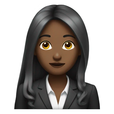 Black lady with calculator and straight long hair in a suit  sticker
