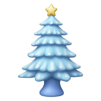 pastel blue christmas tree sticker