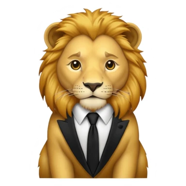 lion black tie sticker