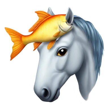 Horse with fish on head sticker