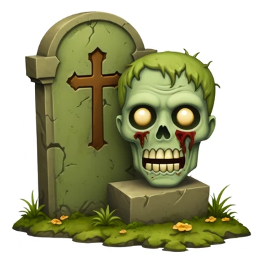 Like a zombie coming out of a tomb stone sticker