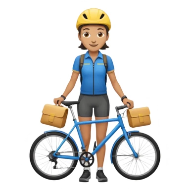 non-binary bike courier, simple, flat sticker