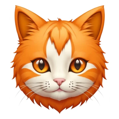 round planet with orange cat fur texture, cute pointy cat ears, and adorable cat face with whiskers sticker