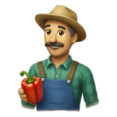 Italian farmer with Peperoni in mouth sticker