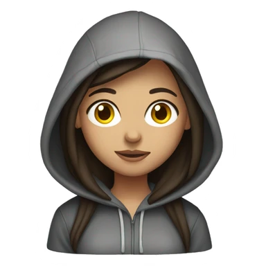 Brunette girl wearing a hoodie sticker