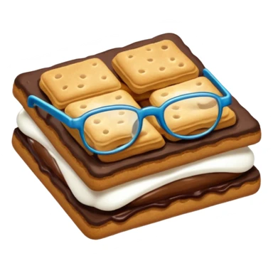 colored smores with with glassess sticker